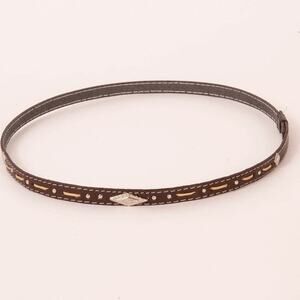Piney Leather Hat Band – Brown | Studded Western Style